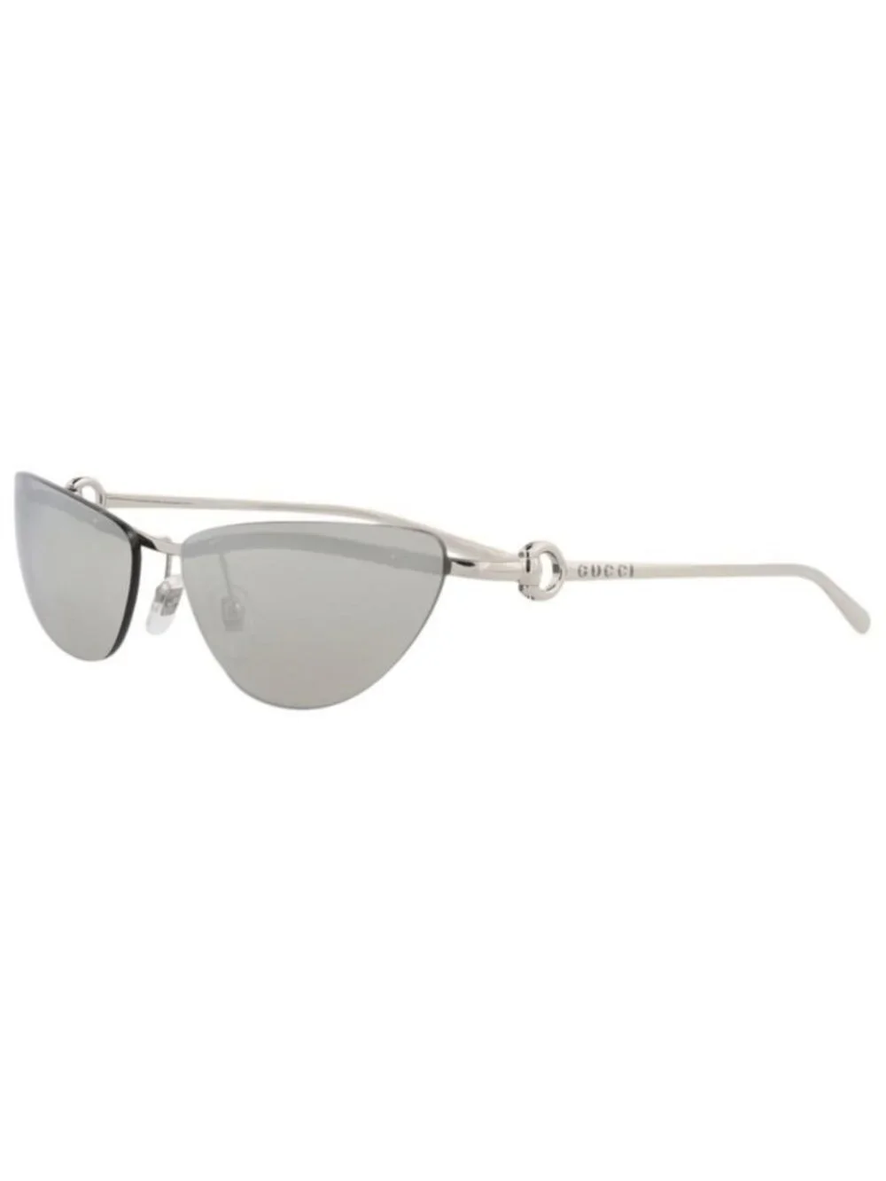 New Gucci Womens Cat Eye Silver Silver Grey Fashion Designer Sunglasses